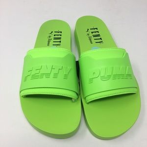 lime green fenty slides
